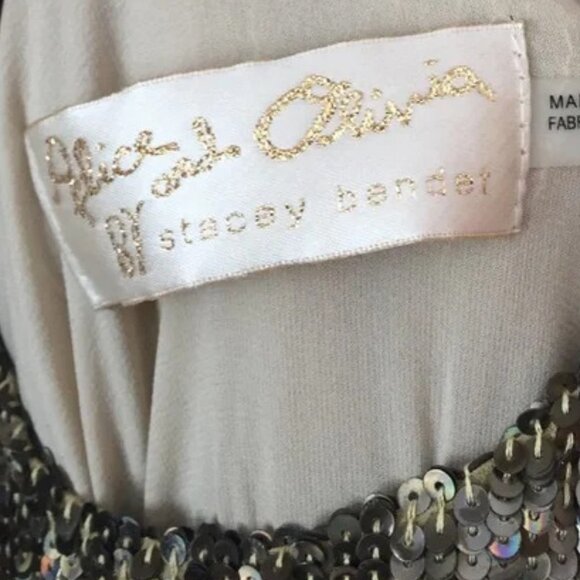 NWPT Alice & Olivia by Stacey Bendet Gold Sequin Mini Dress. SZ 4 - Picture 3 of 6